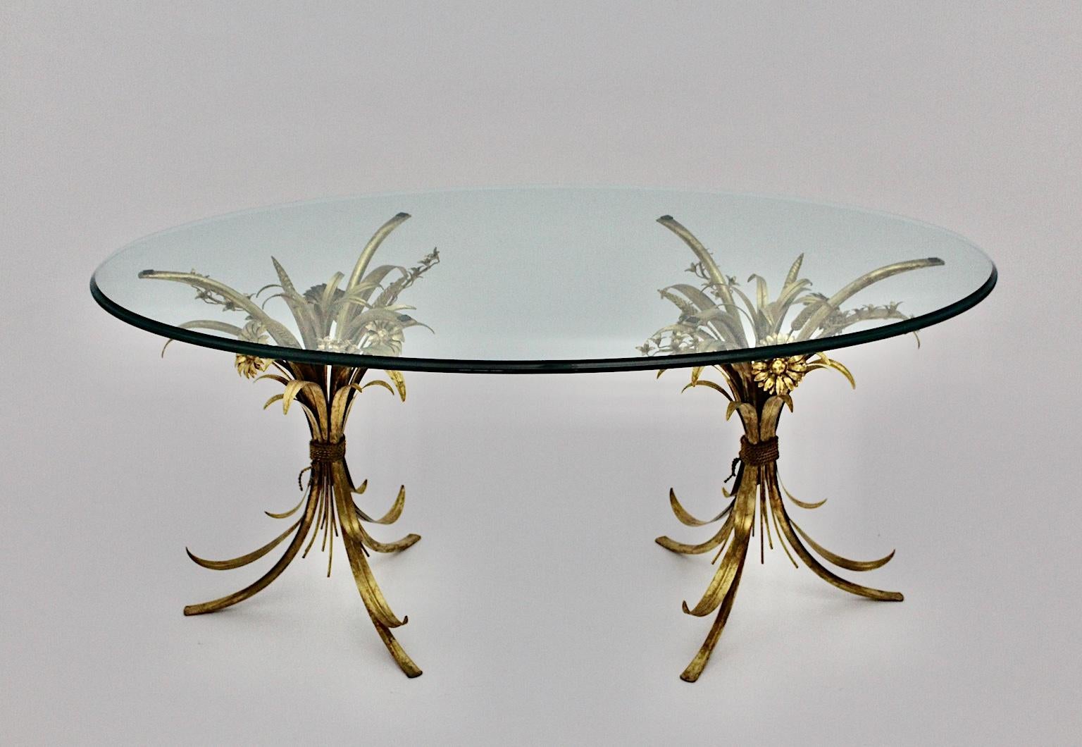 French Hollywood Regency Gilded Vintage Coco Chanel Style Coffee Table, France, 1960s