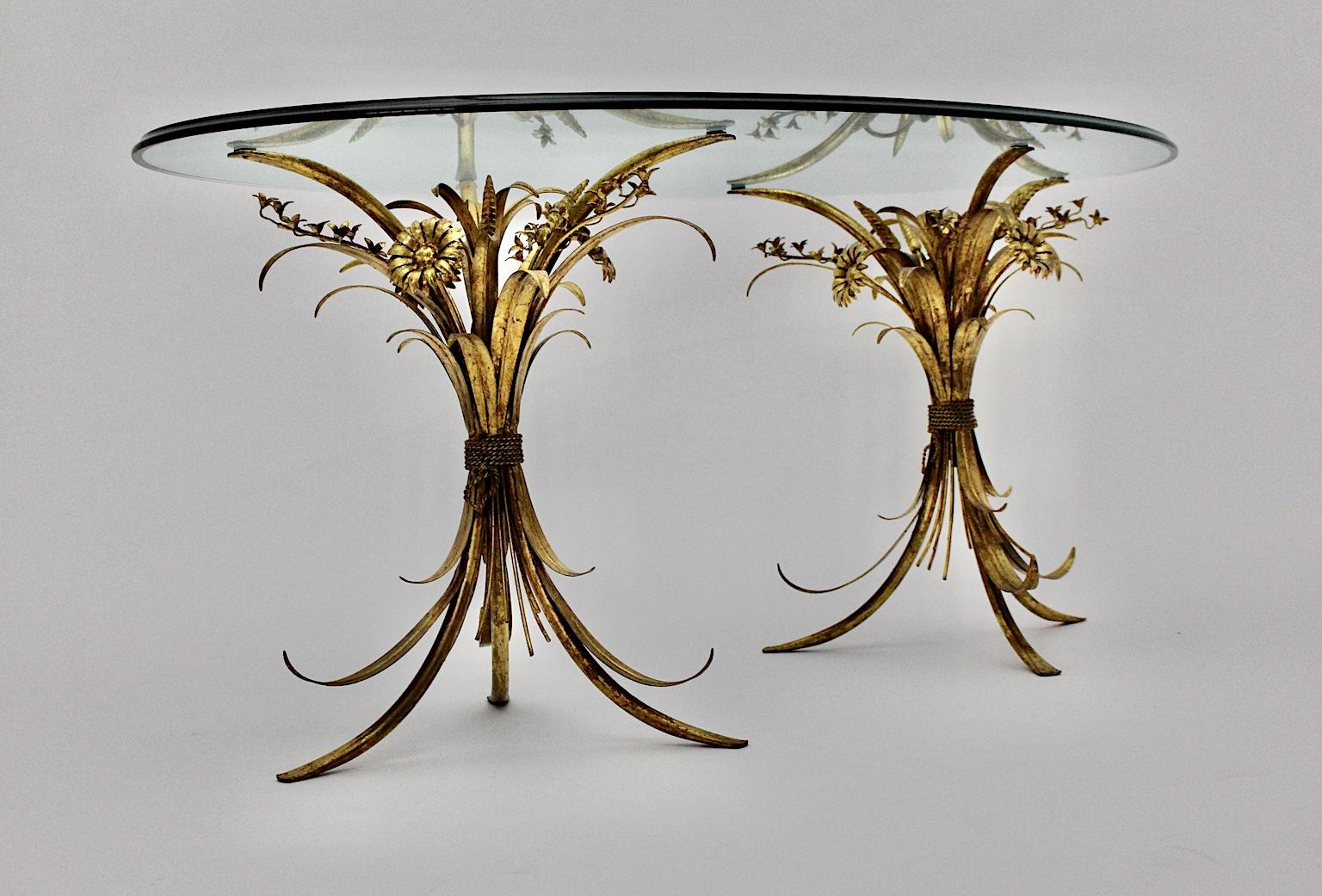 Mid-20th Century Hollywood Regency Gilded Vintage Coco Chanel Style Coffee Table, France, 1960s