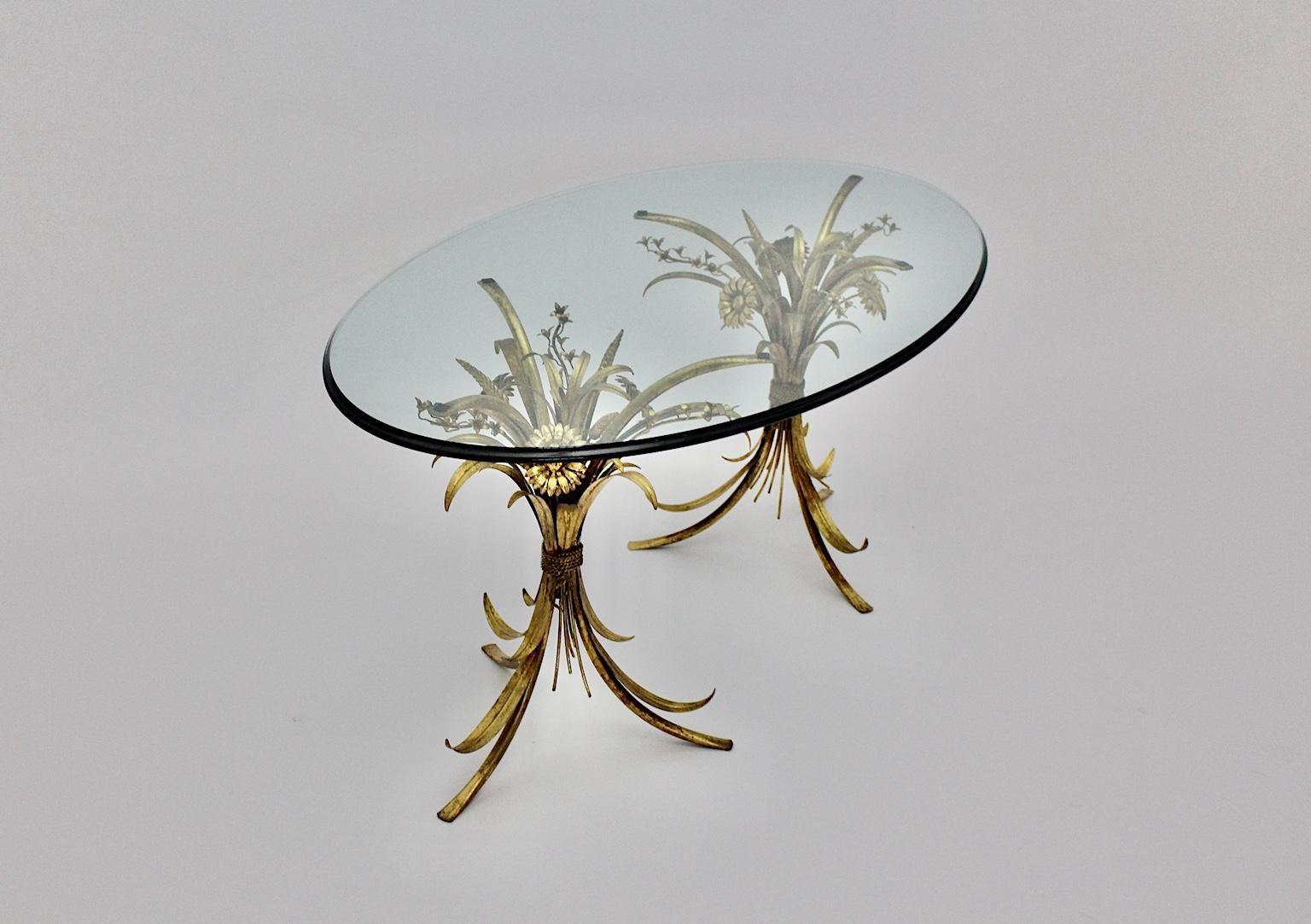 Metal Hollywood Regency Gilded Vintage Coco Chanel Style Coffee Table, France, 1960s