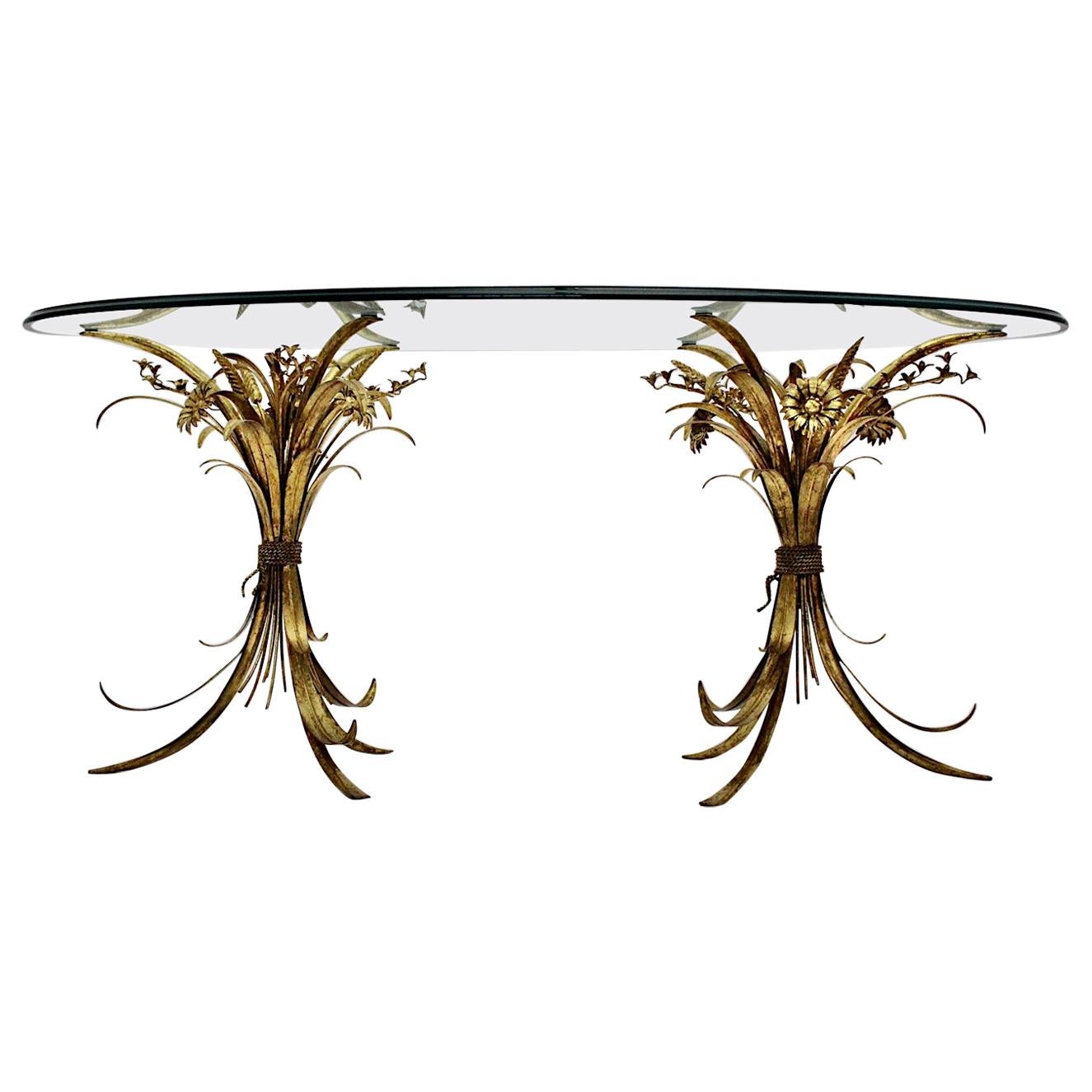 Hollywood Regency Gilded Vintage Coco Chanel Style Coffee Table, France, 1960s