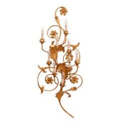 Hollywood Regency Gilded Wall Sconce