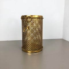 Hollywood Regency Gilded Waste Paper Basket by Li Puma, Firenze, Italy, 1950s