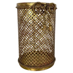 Hollywood Regency Gilded Waste Paper Basket by Li Puma, Firenze, Italy, 1950s