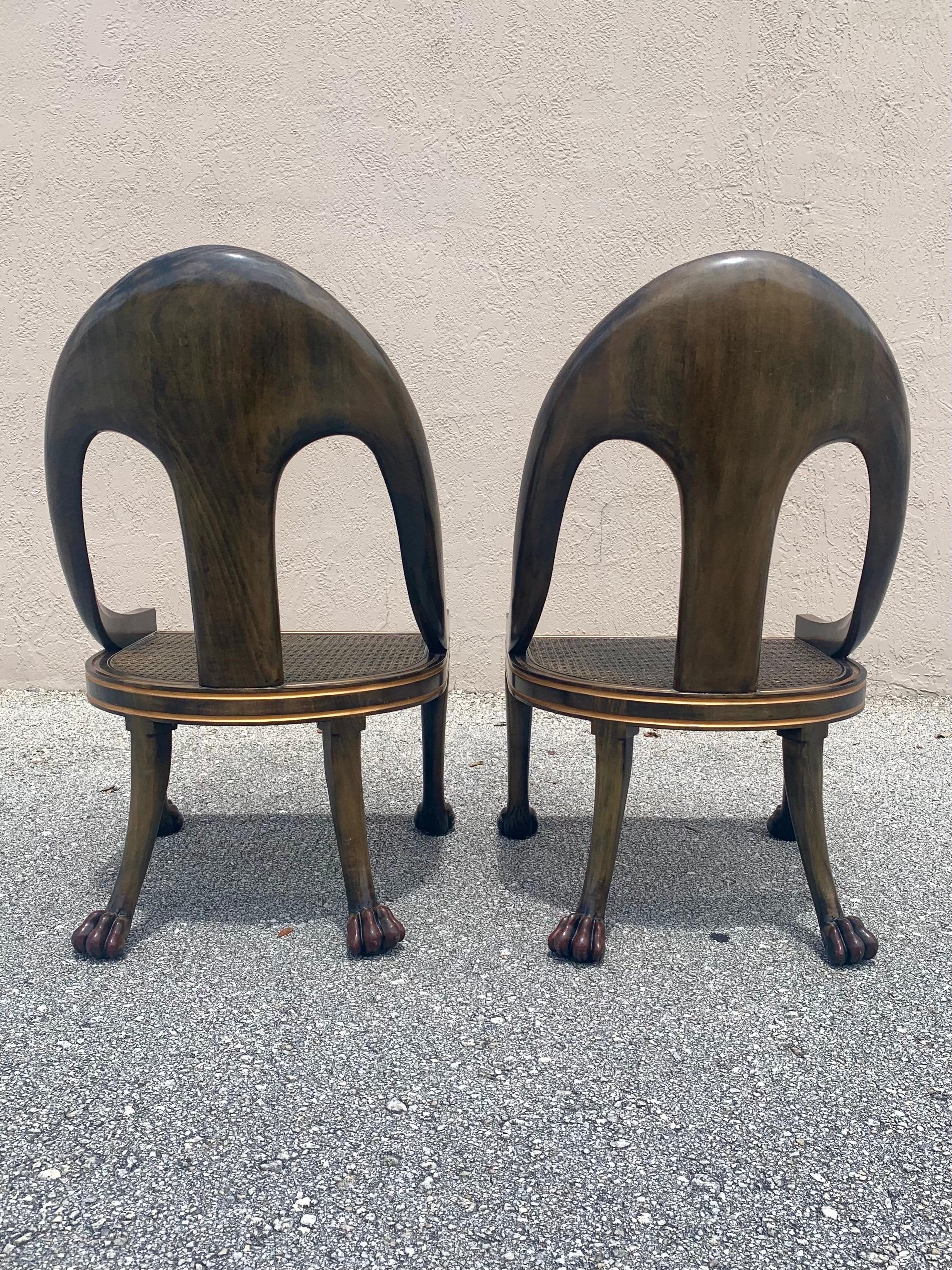 Hollywood Regency Gilt and Clawfoot Spoonback Chairs by Baker 4