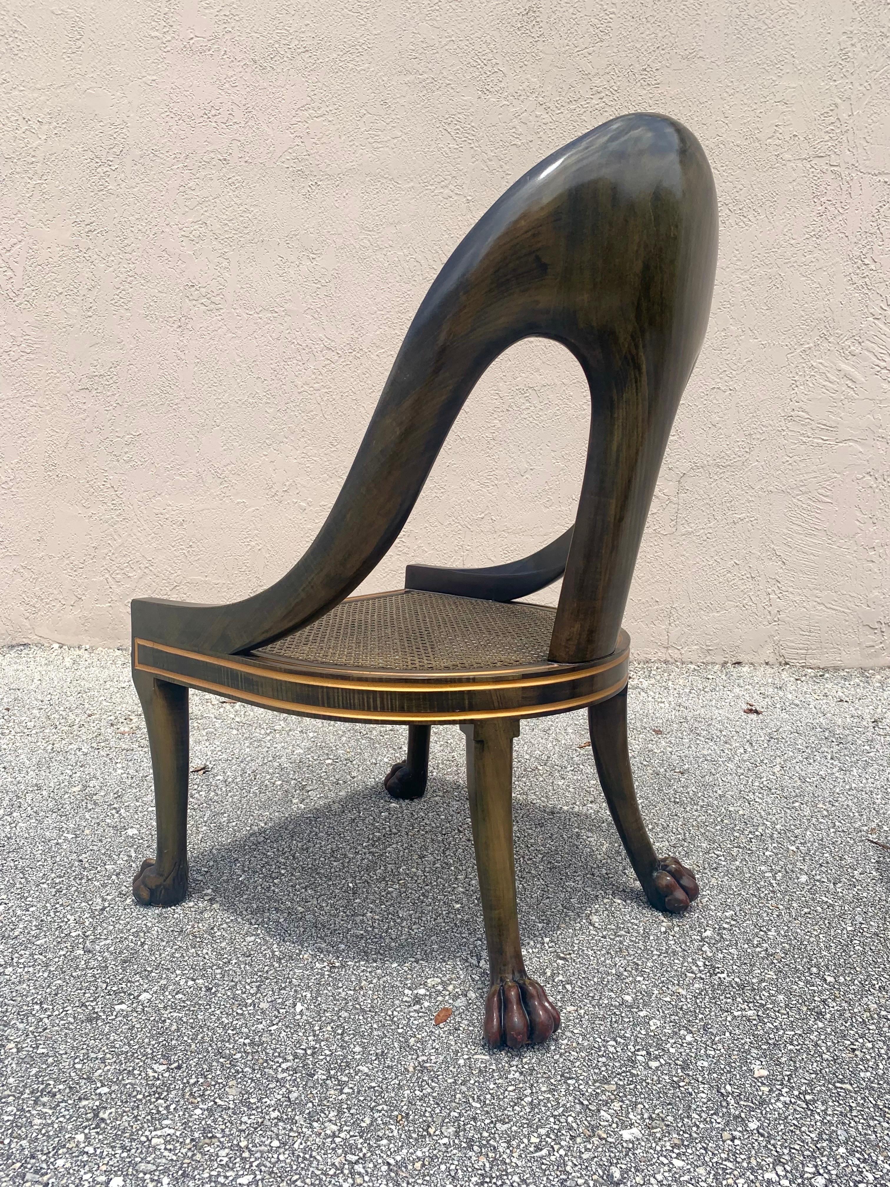 Hollywood Regency Gilt and Clawfoot Spoonback Chairs by Baker 5
