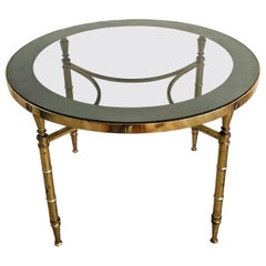 Runde Hollywood-Regency-Couchtische aus vergoldeter Bronze von Maison Charles