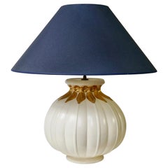 Hollywood Regency Gilt Ceramic Table Lamp