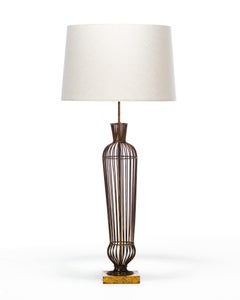 Hollywood Regency Gilt Iron Tall Lamps c. 1960s