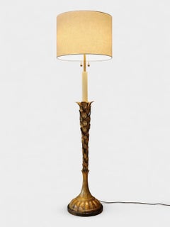 Hollywood Regency Gilt Leaf Floor Lamp