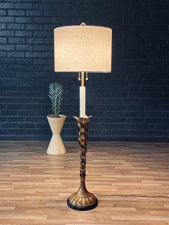 Hollywood Regency Gilt Leaf Floor Lamp