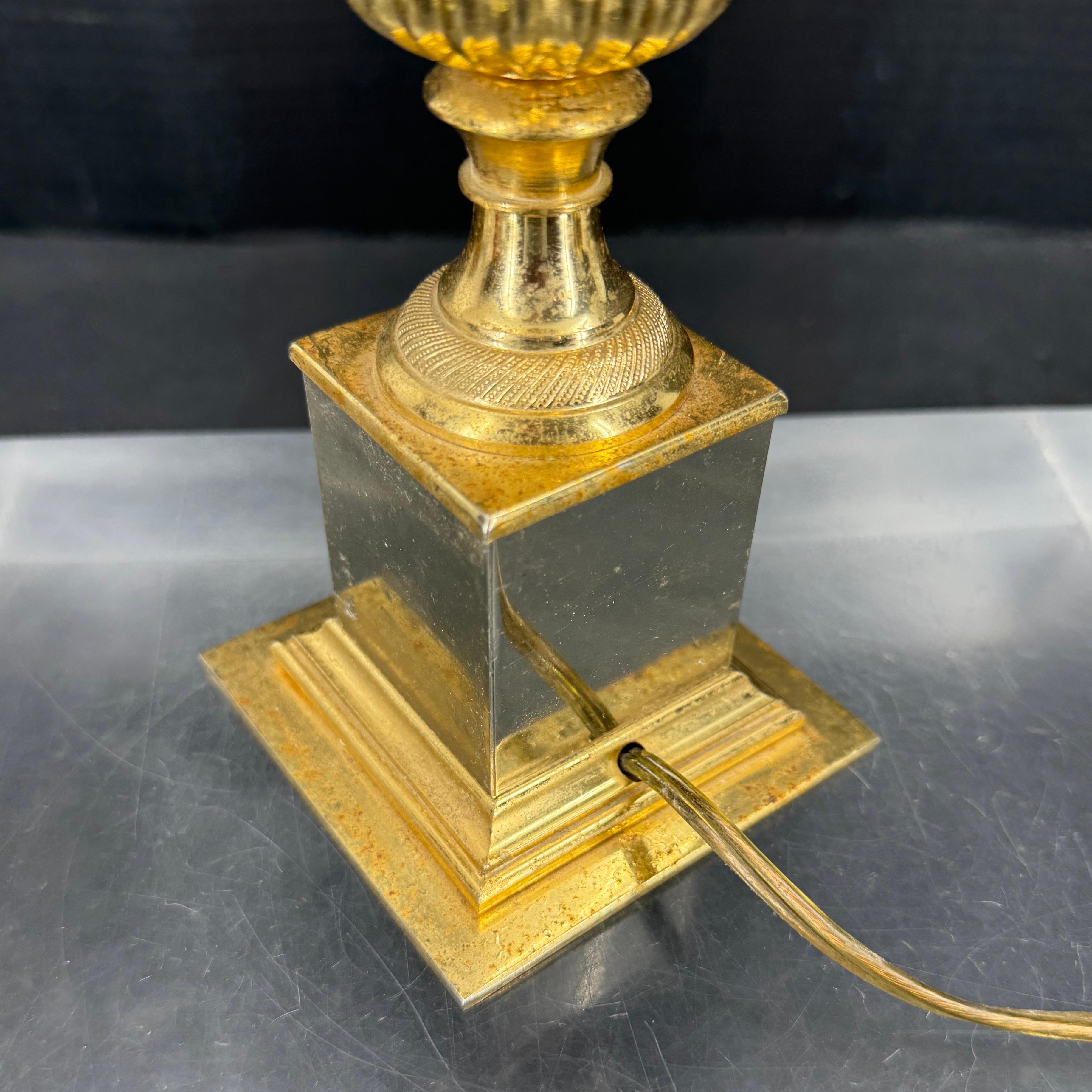 Lampada da tavolo Hollywood Regency a foglia d'oro e argento Petite Small in vendita 7