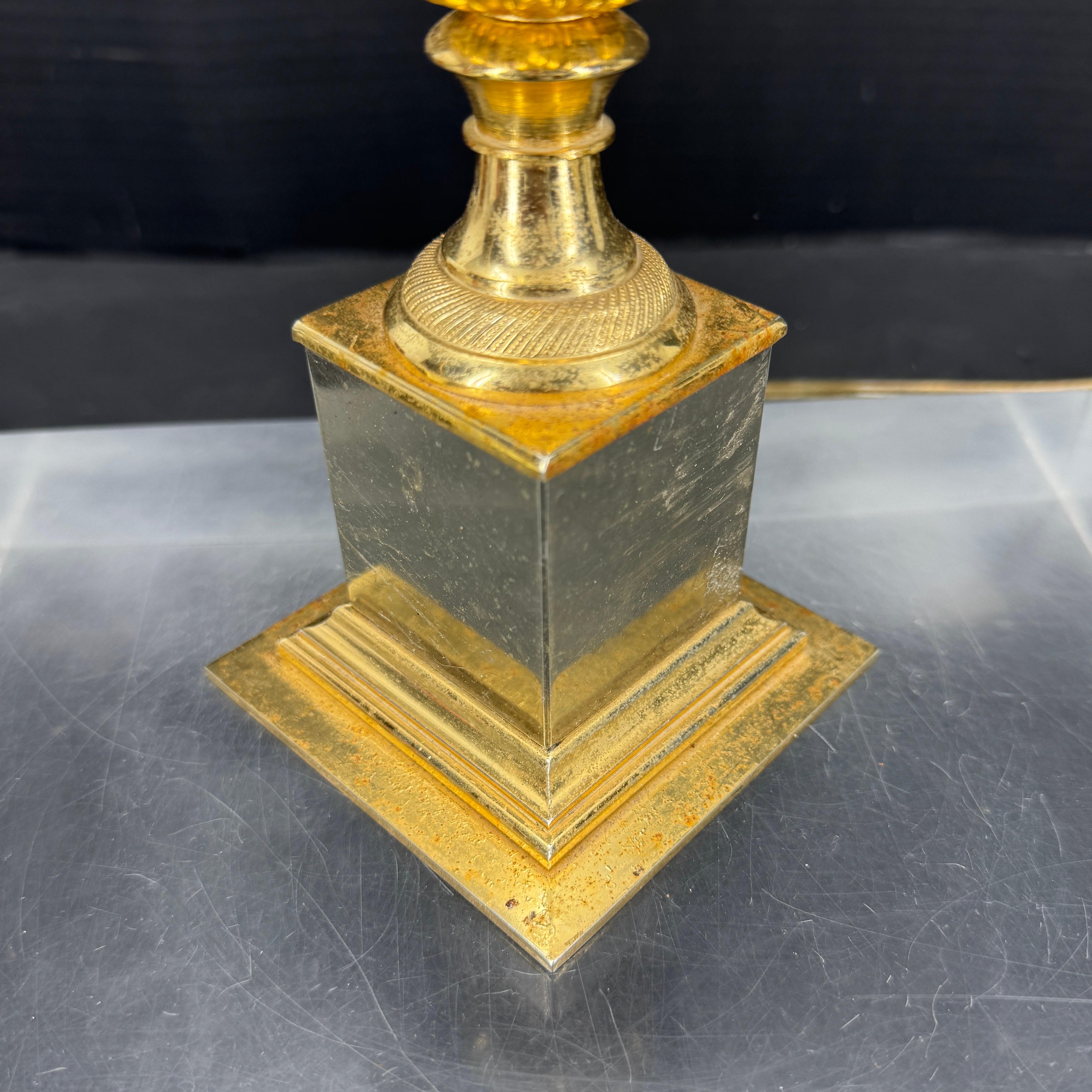 Lampada da tavolo Hollywood Regency a foglia d'oro e argento Petite Small in vendita 2