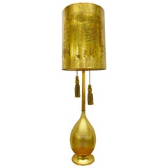 Hollywood Regency Gilt Metal Bottle Lamp