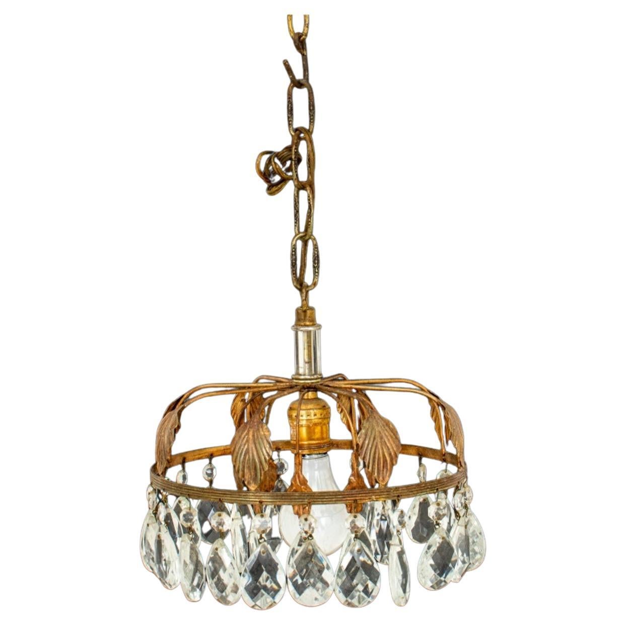 Hollywood Regency Gilt Metal Ceiling Pendant 1960s For Sale