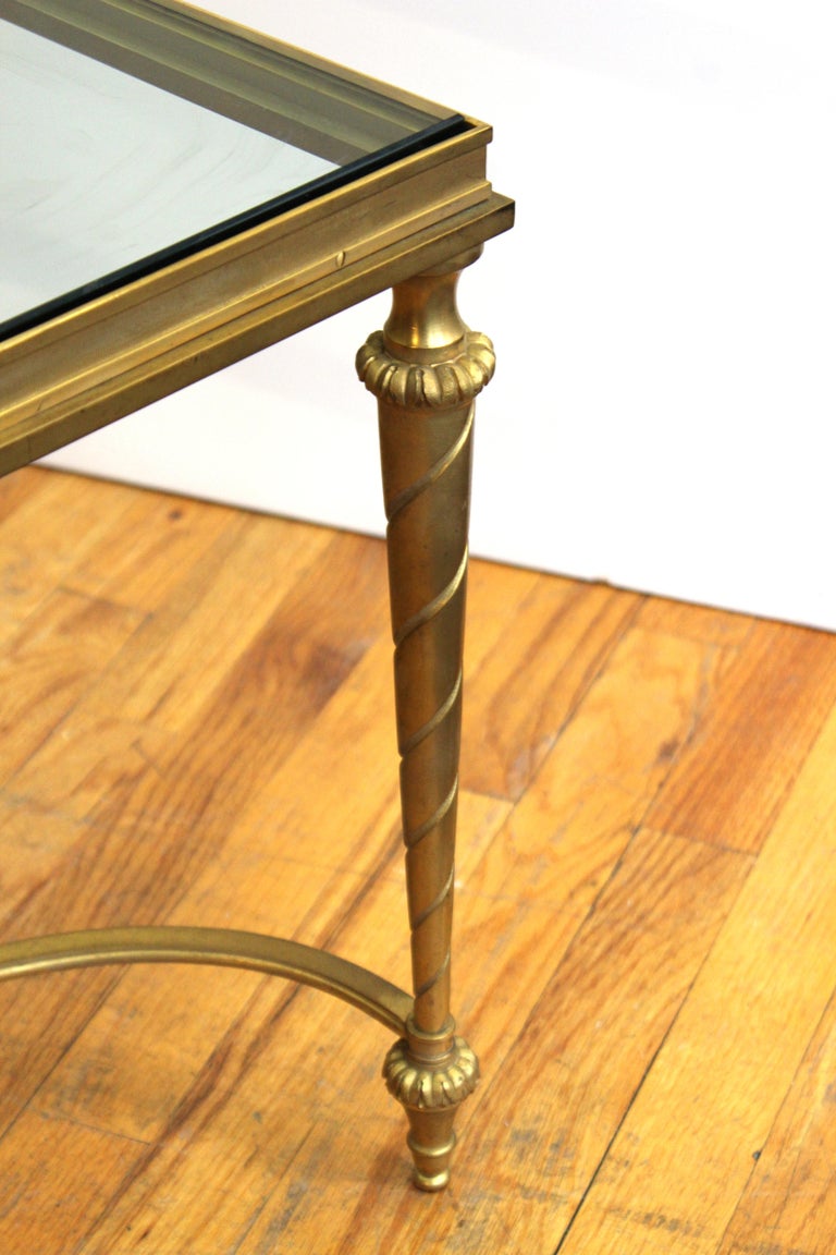 Hollywood Regency Gilt Metal Coffee Table with Glass Top ...