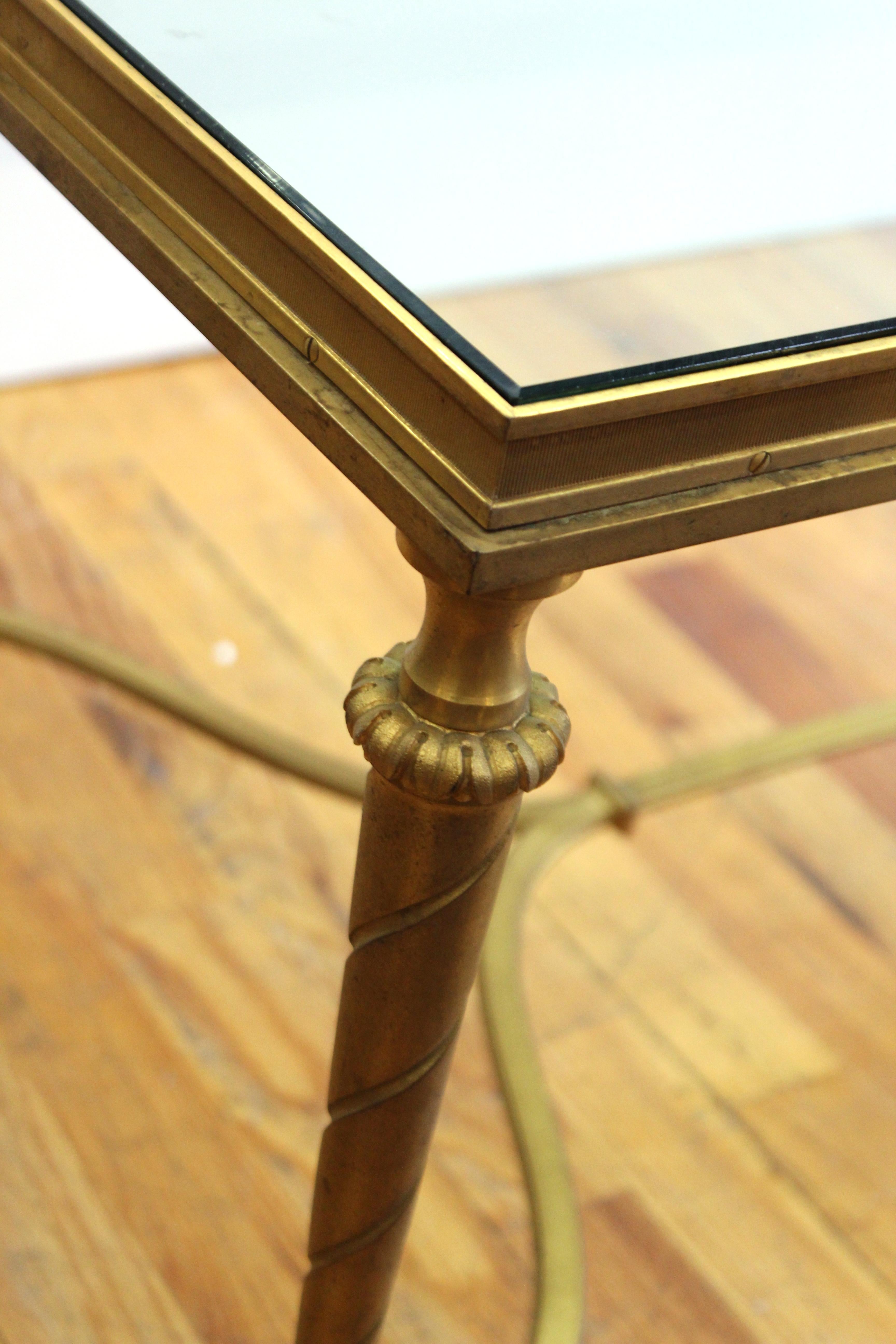 Hollywood Regency Gilt Metal Coffee Table with Glass Top 5