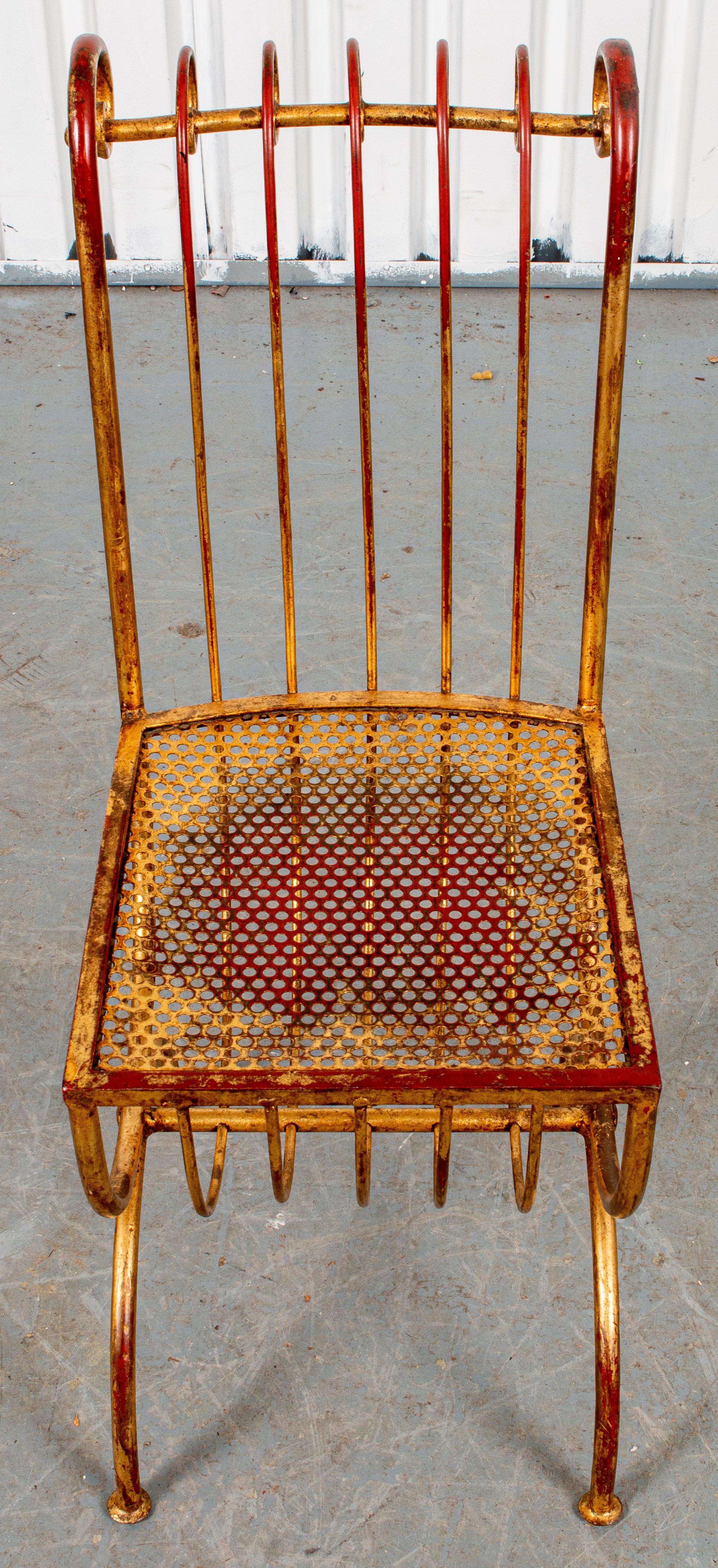 20th Century Hollywood Regency Gilt Metal Garden Chair