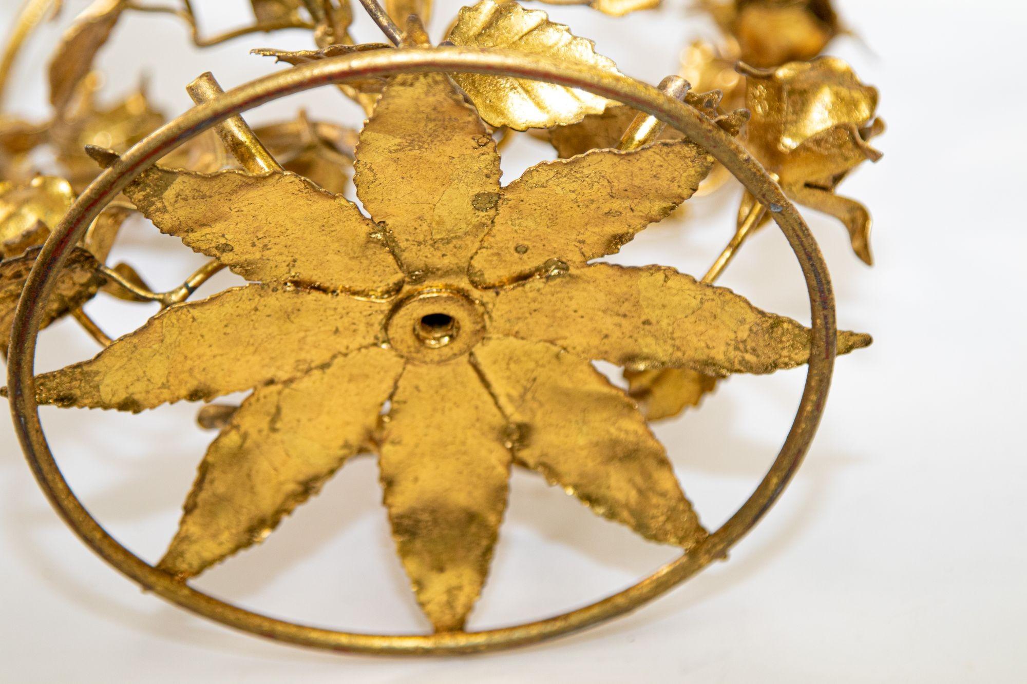 20th Century Hollywood Regency Gilt Metal Sheaf of Roses Candelabra by Hans Kögl, 1960s