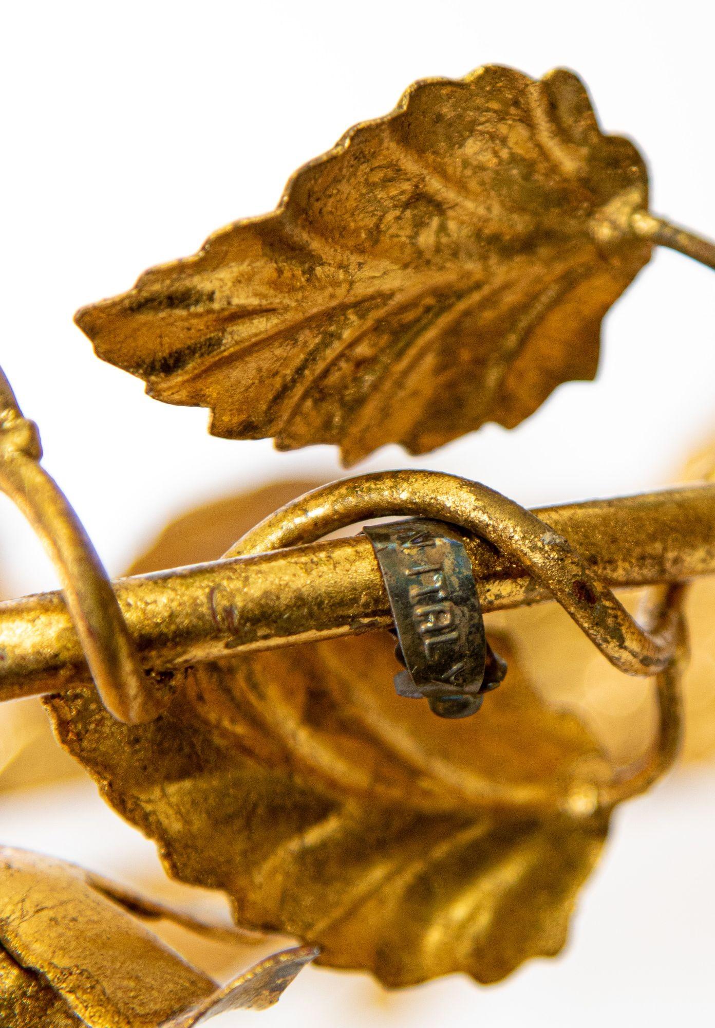 Hollywood Regency Gilt Metal Sheaf of Roses Candelabra by Hans Kögl, 1960s 2