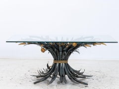 Hollywood Regency Gilt Metal Sheaf of Wheat Coffee Table, France Mid 20th C.