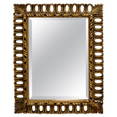 Miroir à anneaux dorés de style régence hollywoodienne