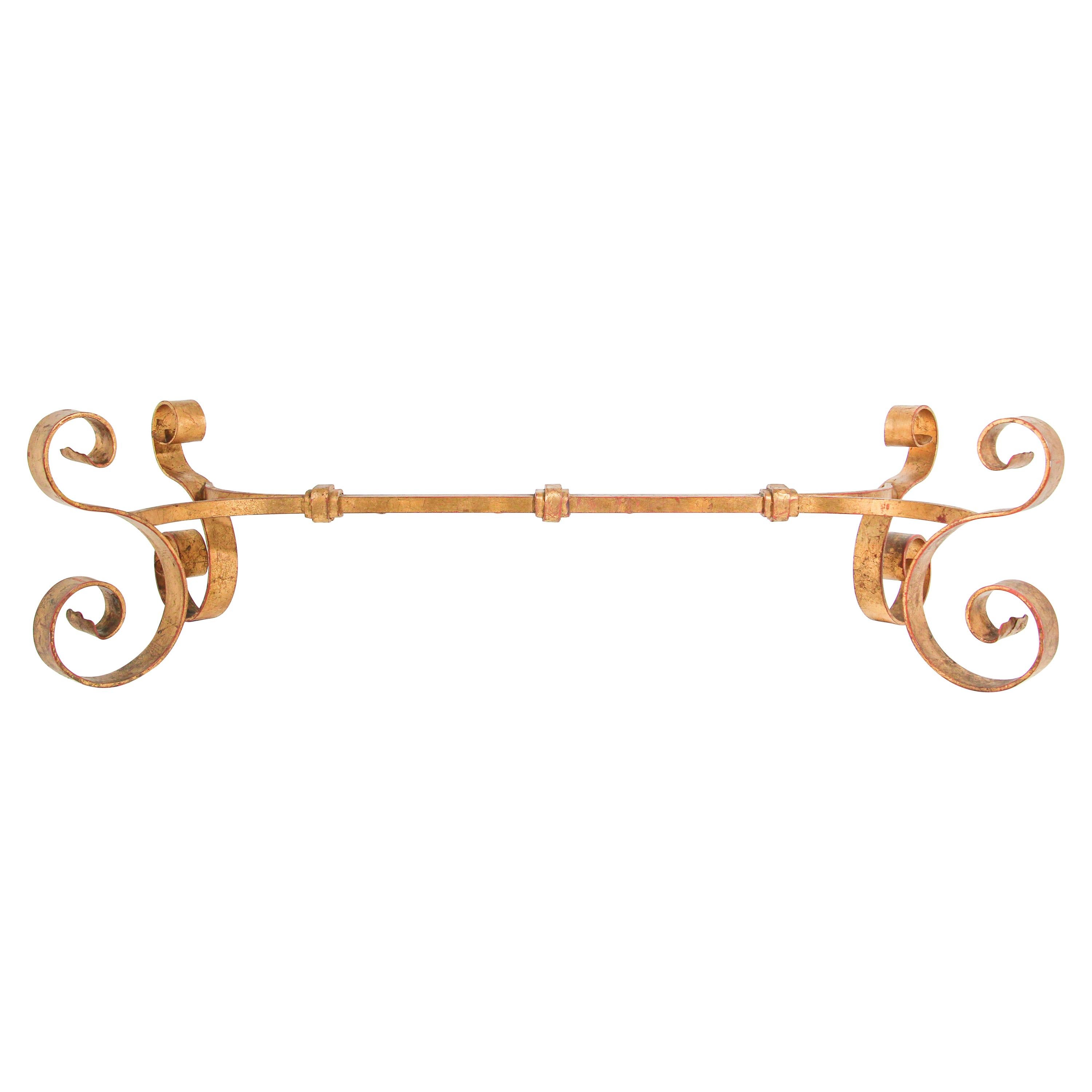 Wrought Iron and Stone Garden Coffee Table at 1stDibs