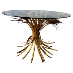 Tavolino Hollywood Regency dorato a forma di covone di grano nello stile di Robert Goossens