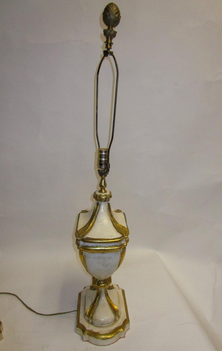 Hollywood Regency Giltwood Lamp, Pair For Sale 1