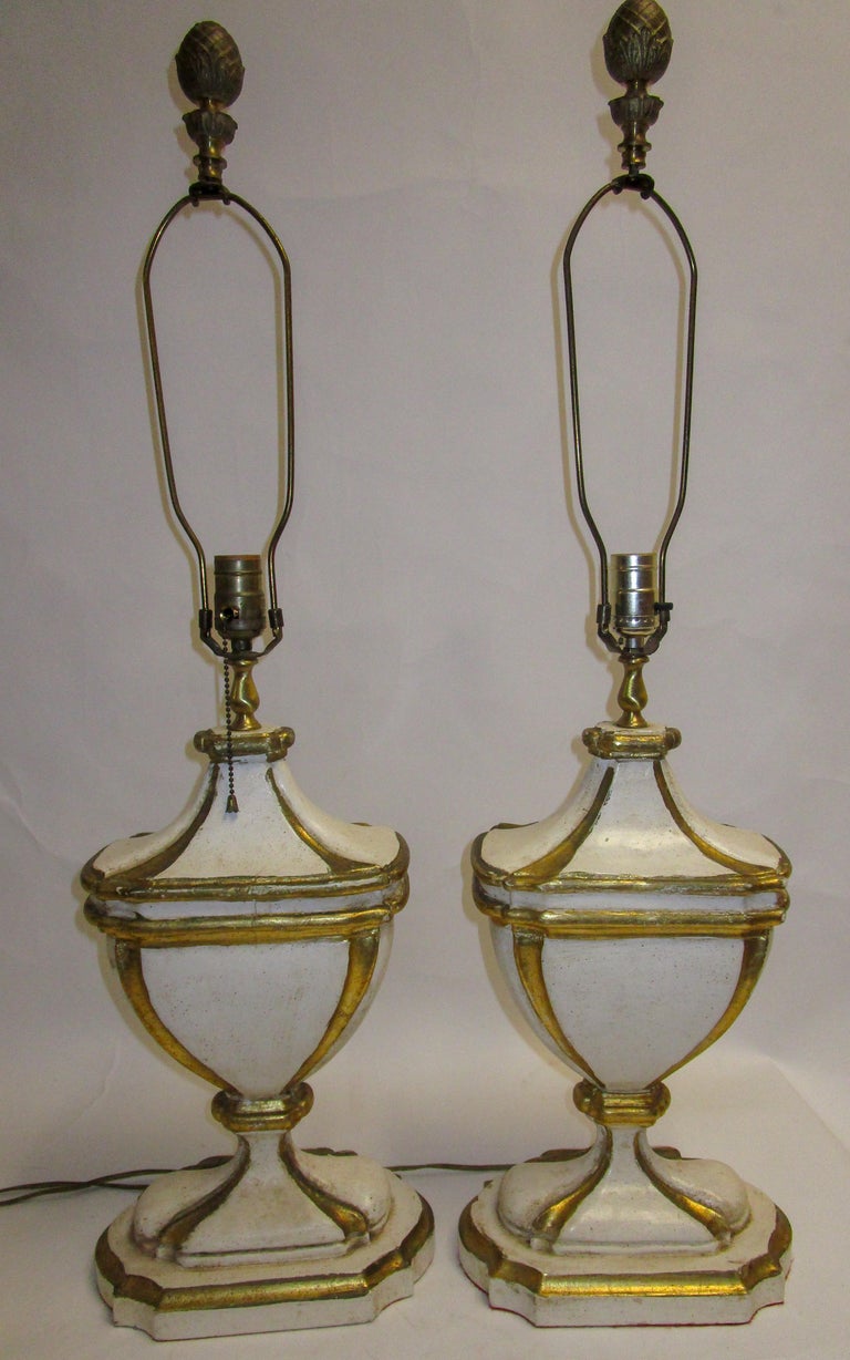 Hollywood Regency Giltwood Lamp, Pair For Sale 2
