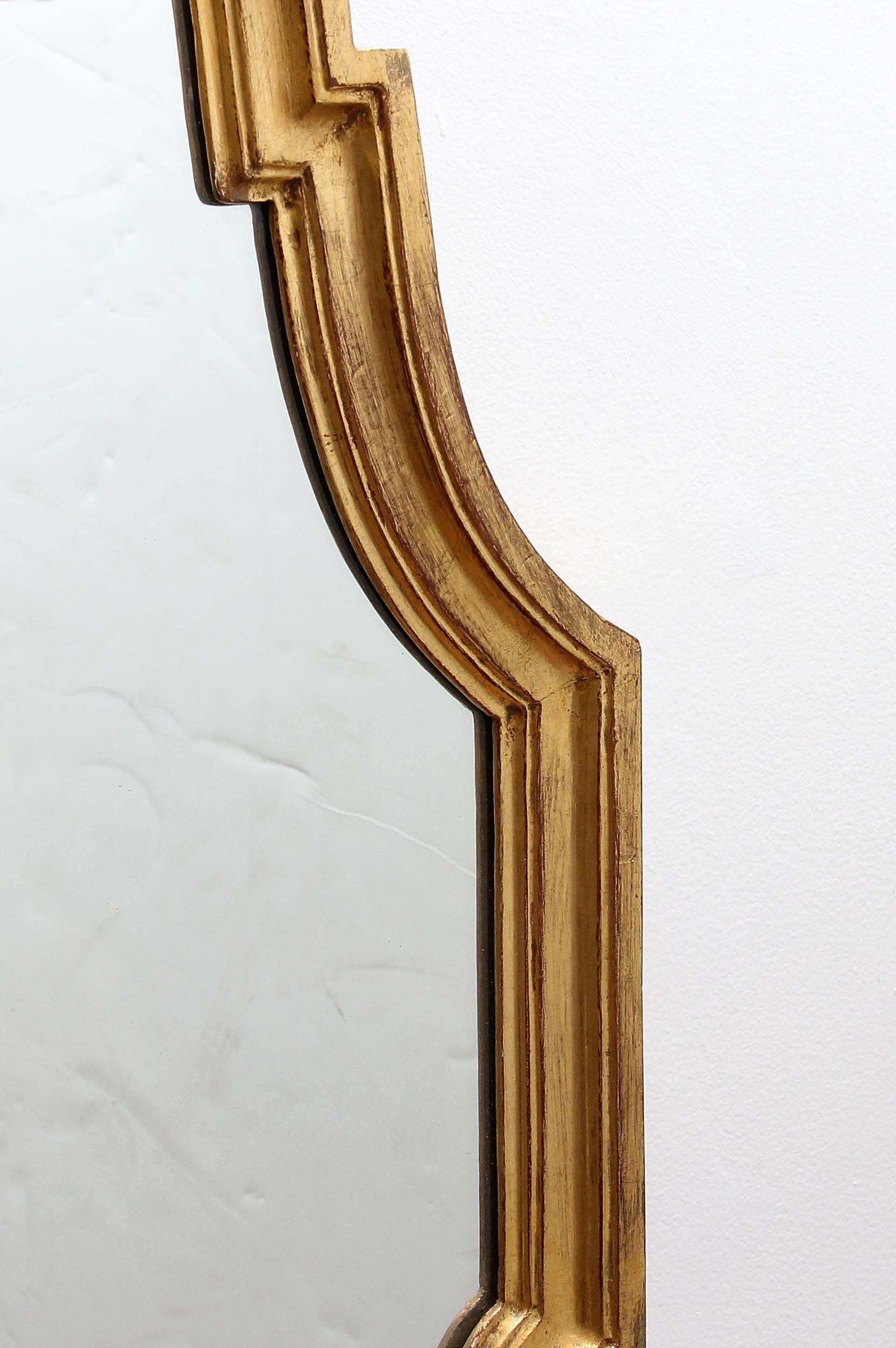 Mid-Century Modern Large Mid Century Modern Gilt Wood Mirror