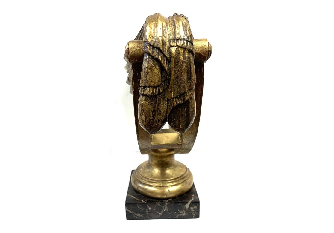 Hollywood Regency Gilt Wood Urn In Distressed Condition For Sale In Bridgeport, CT