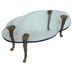 Hollywood Regency Cocktail Table aus Giltwood und Glas, zugeschrieben P.E. Guerin