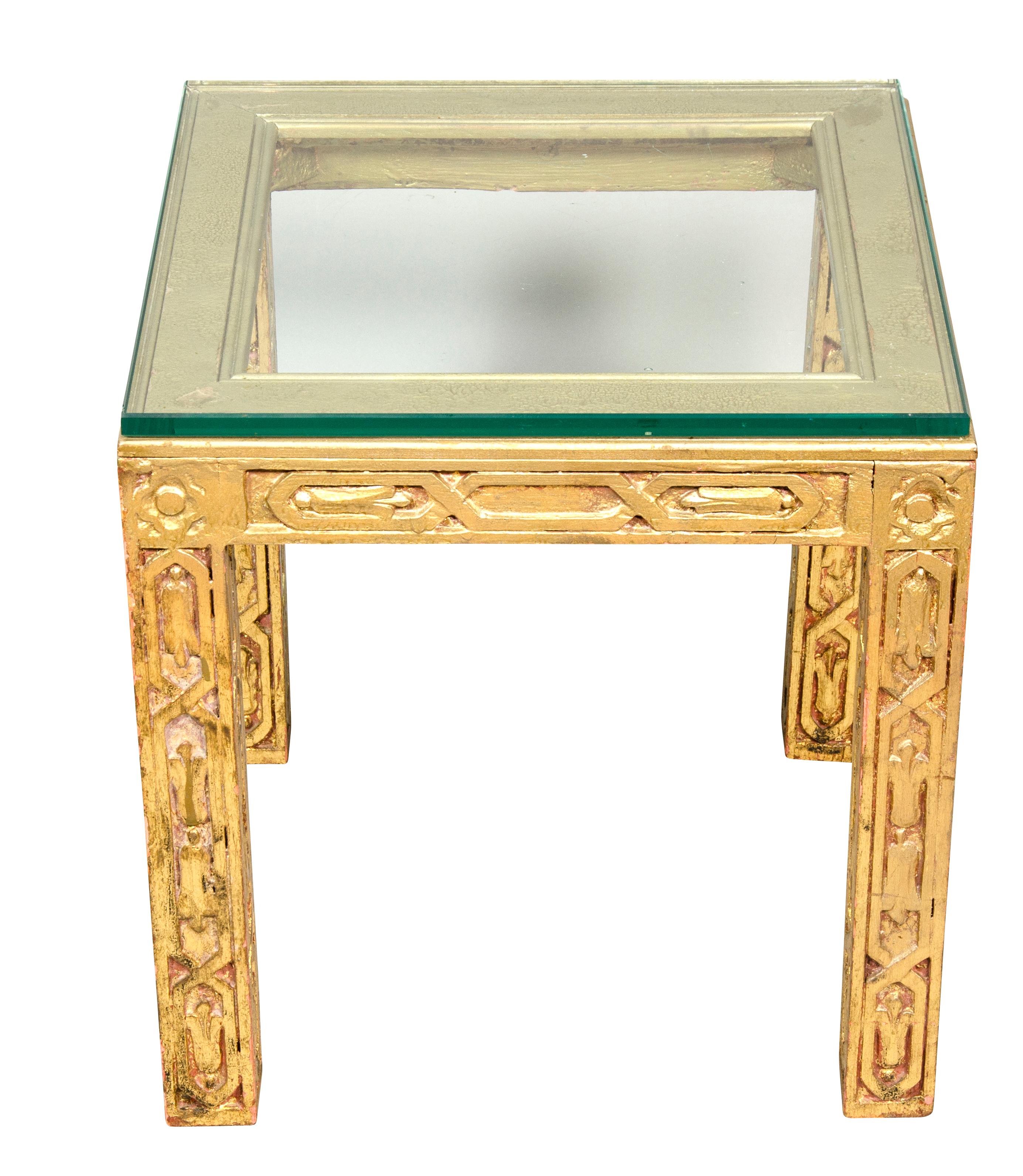 Wood Hollywood Regency Giltwood End Table For Sale