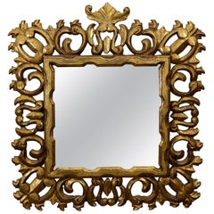 Specchio in legno dorato Hollywood Regency