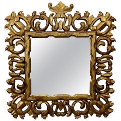 Miroir en bois doré Hollywood Regency