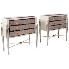 Retro Hollywood Regency Glam Drawer Cabinets - 1970s