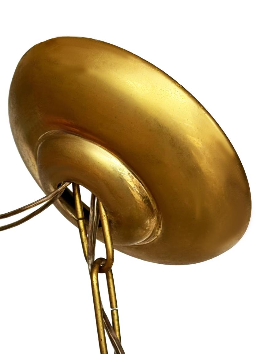 Hollywood Regency-Kronleuchter auslam-Messing/Gold vergoldetem französischem oder italienischem Kristall (Bronze) im Angebot