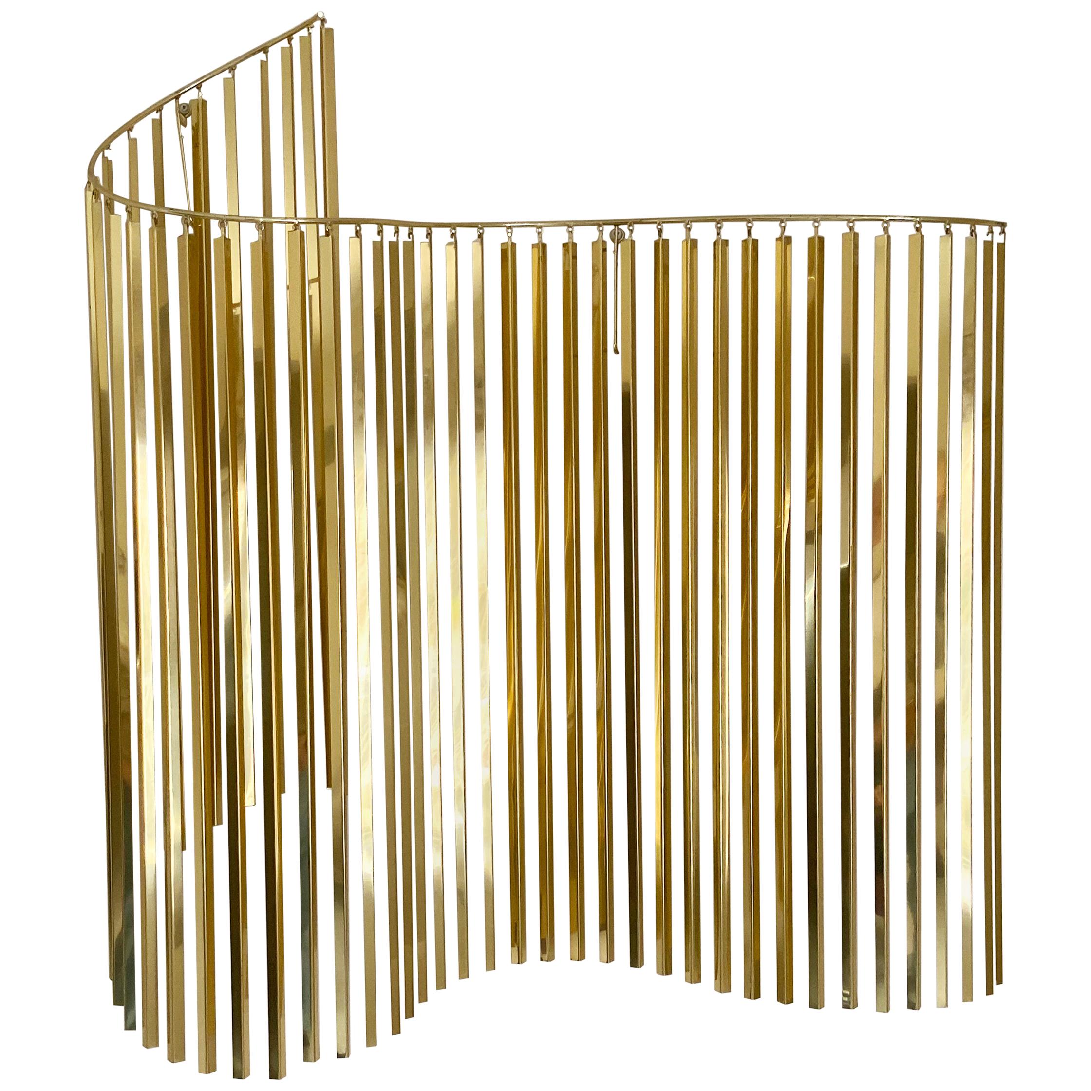 Hollywood Regency Glam Brass / Gold Wall Hanging Sculpture by Curtis Jere