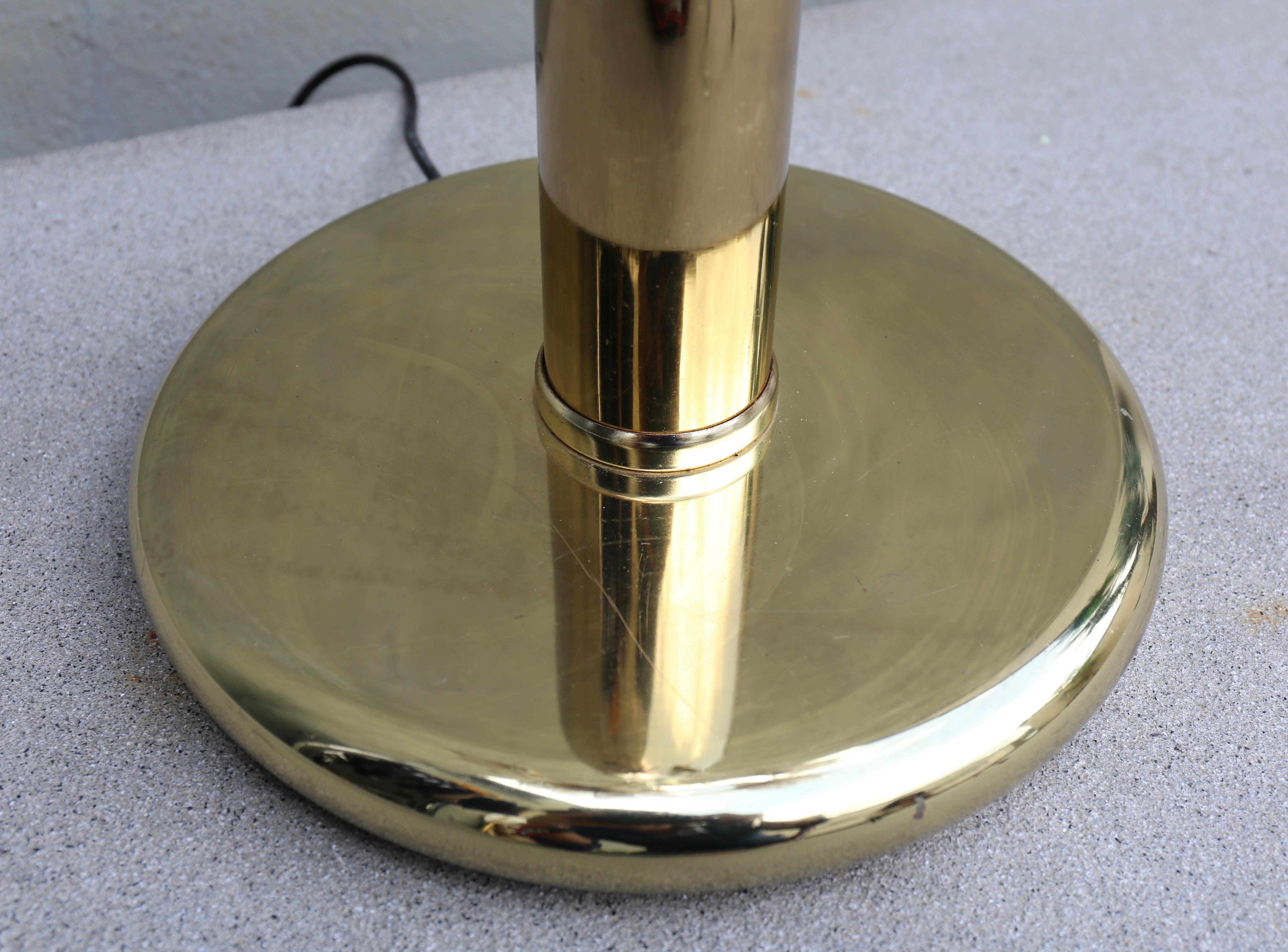Lampada Hollywood Regency in vetro e ottone a 6 bracci Tulip Lotus anni '70 in vendita 8