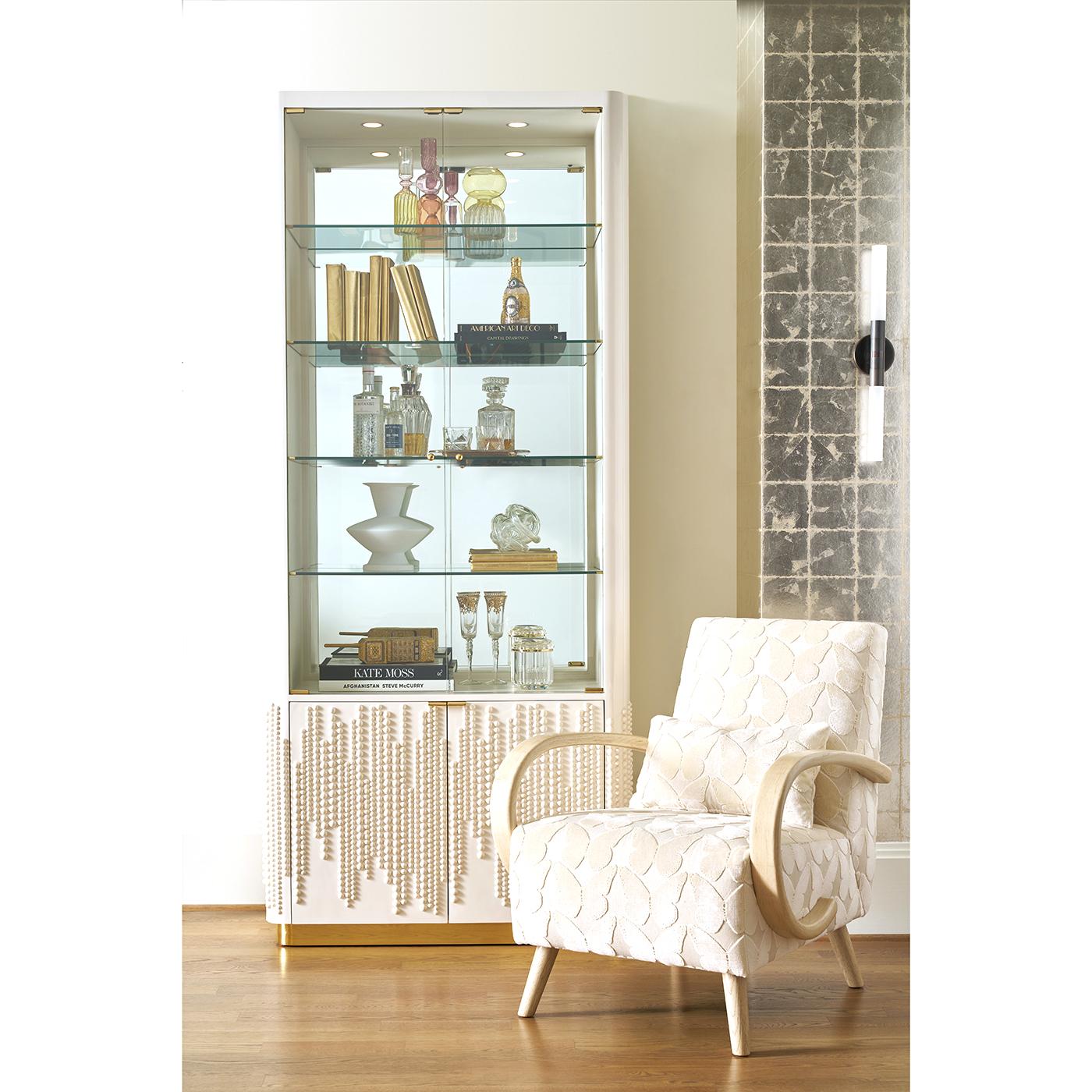 Hollywood Regency Glass Door Bookcase In New Condition For Sale In Westwood, NJ