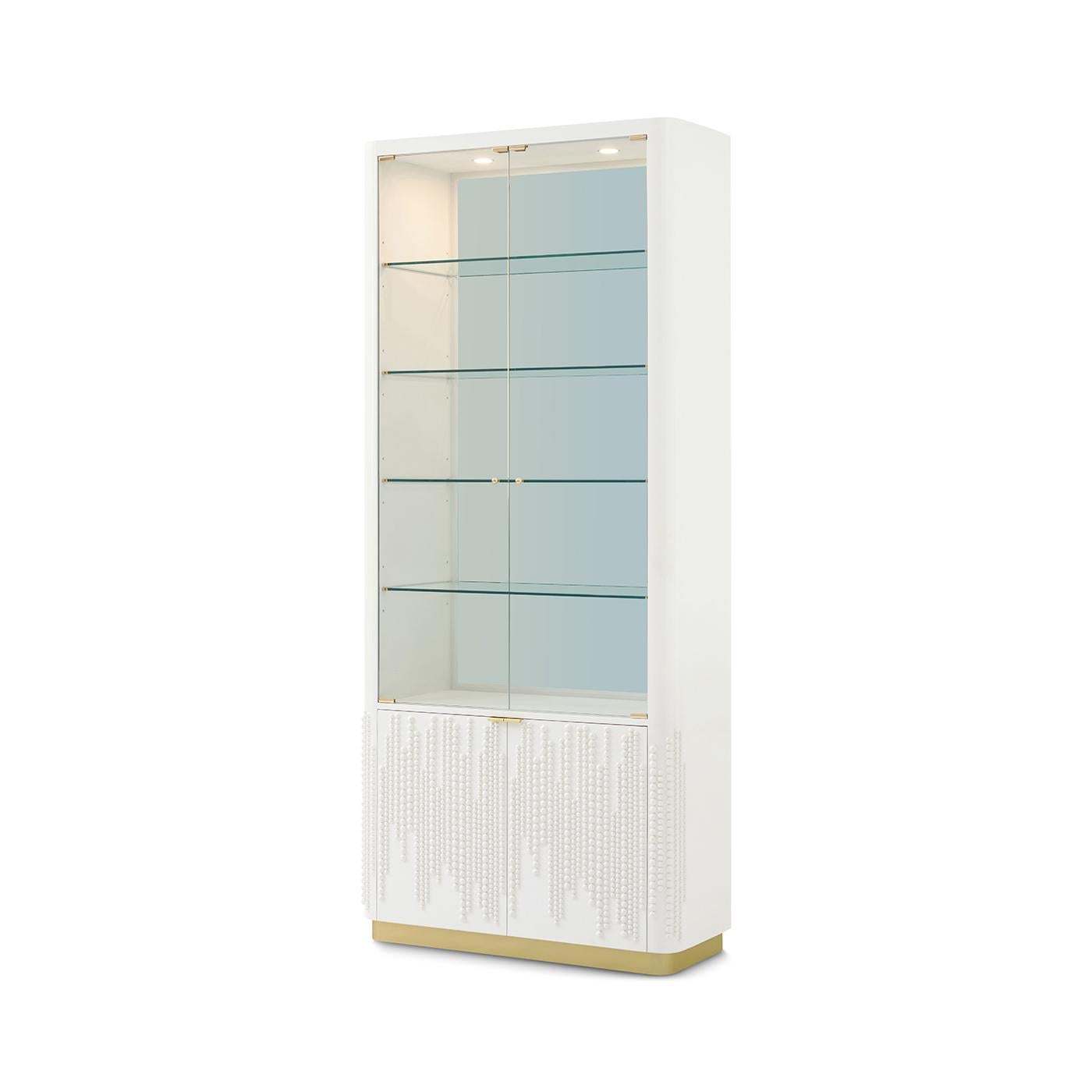 Hollywood Regency Glas-Tür-Bücherregal mit Glastür