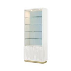 Hollywood Regency Glass Door Bookcase