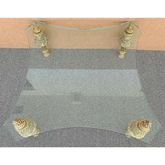 Hollywood Regency Glass Giltwood Coffee Cocktail Table by Francisco Hurtado