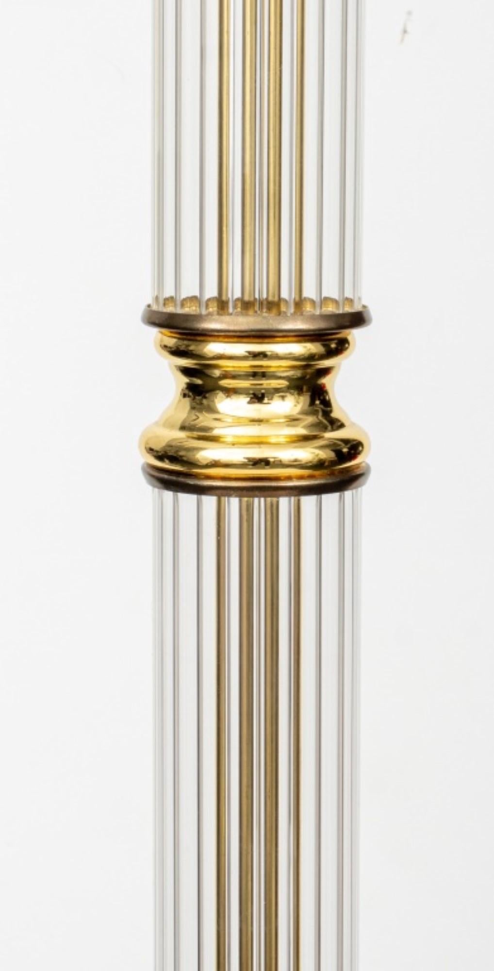 American Hollywood Regency Glass & Gold-Tone Metal Lamp For Sale