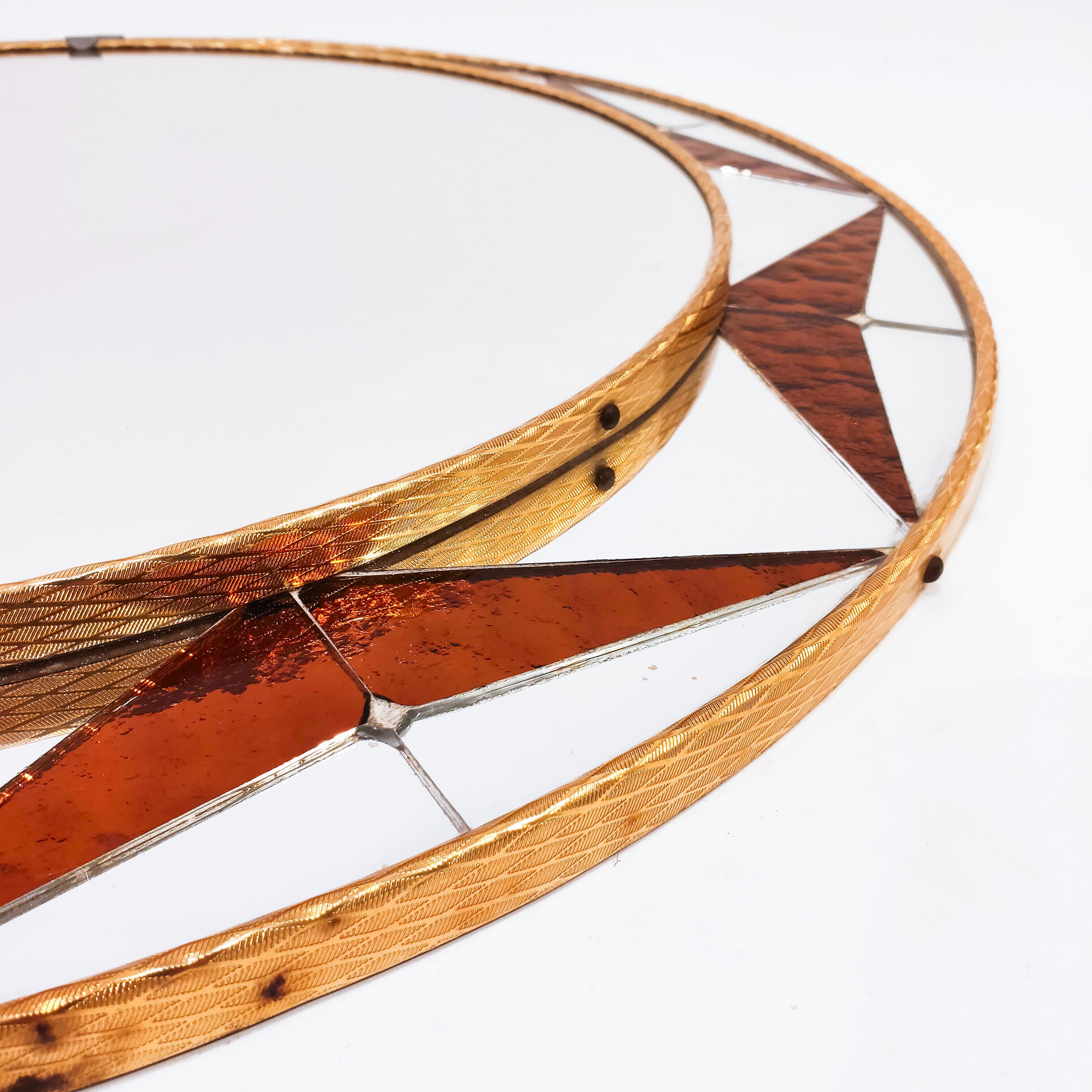 Hollywood Regency. Miroir en mosaïque de verre Sunburst, Espagne, années 1960 Excellent état - En vente à SANT ADRIÀ DE BESÒS, ES