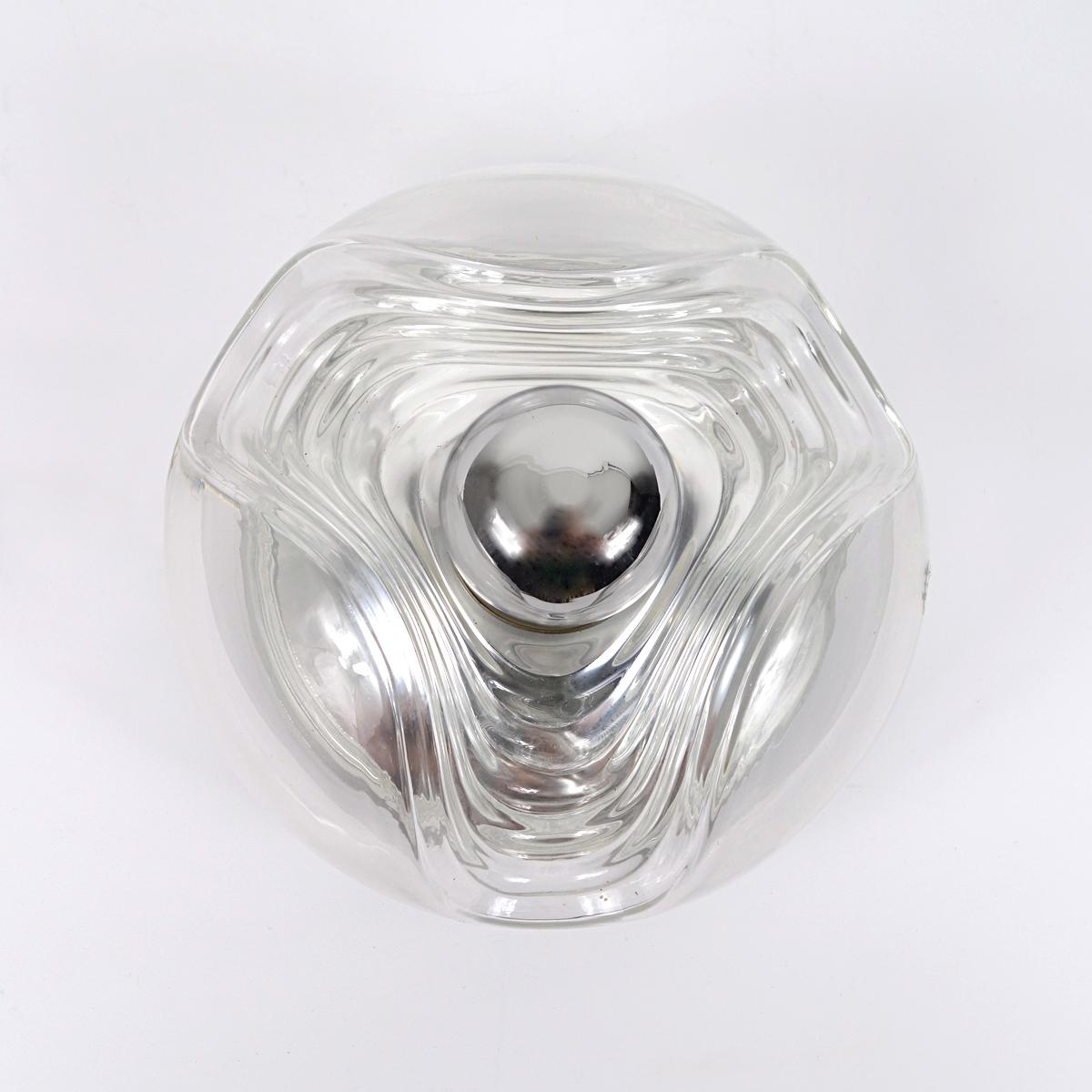 German Hollywood Regency Glass Sconce or Flushmount by Peill & Putzler For Sale