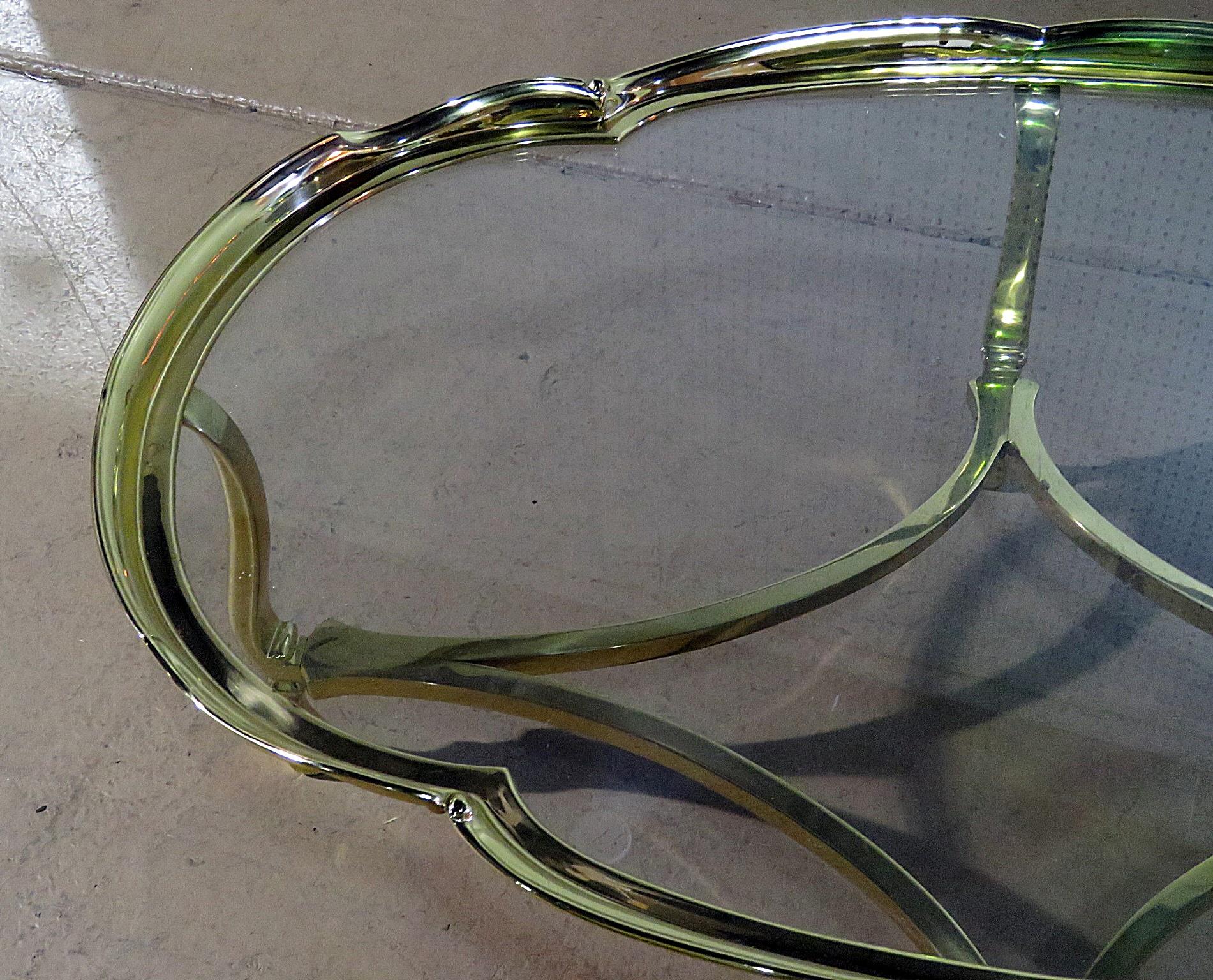labarge brass and glass coffee table