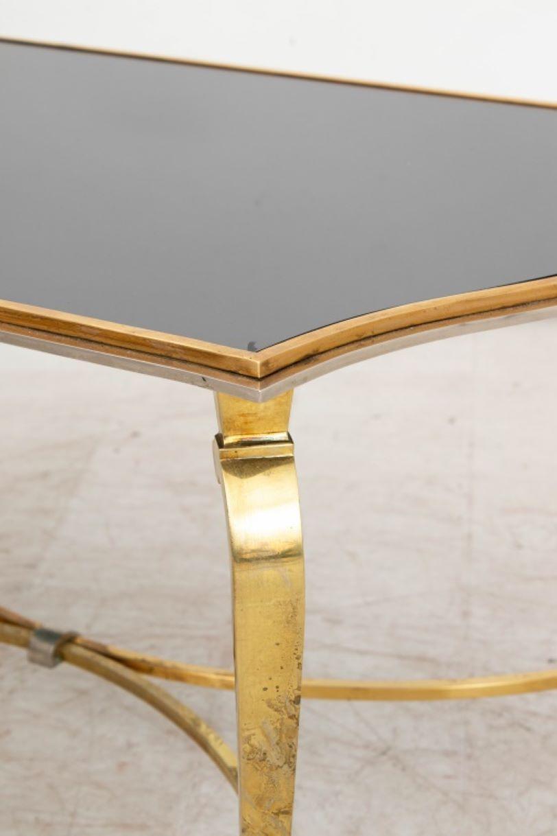 20ième siècle Table basse à plateau de verre Hollywood Regency en vente