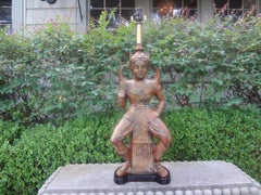 Hollywood Regency Glazed Ceramic Lamp