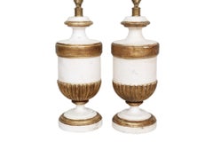 Hollywood Regency Gold and White Table Lamps by Visual Comfort, a Pair